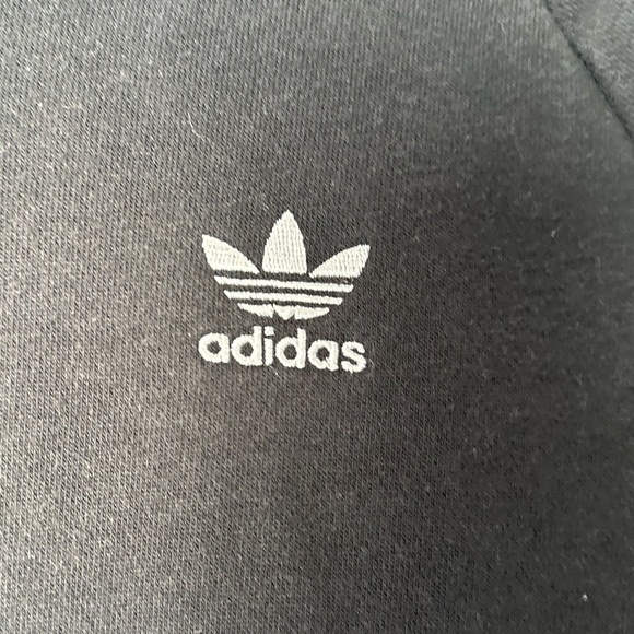 Adidas Quarter 1/4 Zip Pullover Sweatshirt Black 3 Stripe Trefoil - Picture 5 of 5